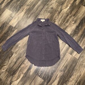 Cloth & Stone Charcoal Grey Button Down Shirt Relaxed Fit Long Sleeve Womens M‎